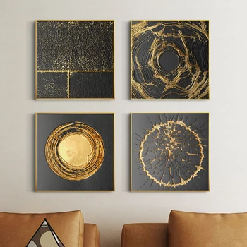 Golden-Art Stenu Obrázok, Plagát, Tlač Plátno na Maľovanie Kaligrafie Výzdoba pre Obývacia Izba, Spálňa Domova Frameless