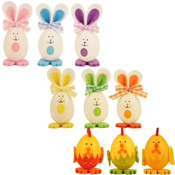 3ks Veľkonočné Party Dekorácie Králik Bunny Kuracie Remesiel Domov Stojanu Ornament Veľkonočné Strana navrhne Dovolenku Láskavosti pre Deti