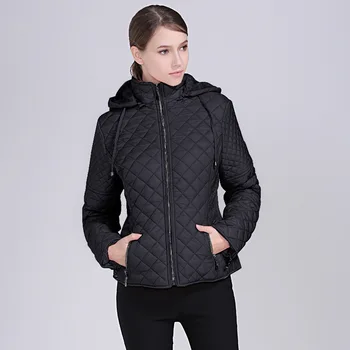 Krátke Zimné Bundy dámske Bavlna-čalúnená Black 2020 Solid Farba Teplá Bunda Ženy Kabát Zimná Vetrovka Nové Bunda Ženy Plus Veľkosť
