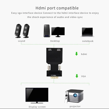 VGA HDMI Žena Converter Adaptér s Audio Káble VGA HDMI 1080P pre HDTV Monitor, Projektor PC, PS3 Notebooku na Monitor