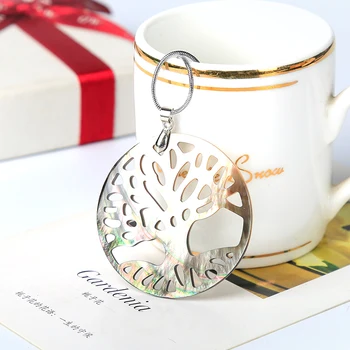 1PC Prírodné shell vyrezané do tvaru stromu, farebné a biele dáva náhrdelník crystal meditácie liečivé kryštály darček