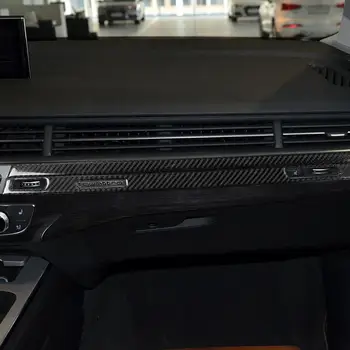 Pre Audi Q7 SQ7 4M 2016-2019 Uhlíkových Vlákien Centrálny Ovládací Panel a Nástroj Dekoratívny Panel Nálepky Príslušenstvo