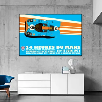 24 Hodín Le Mans V Roku 1971 1970 Na Plátno, Tlač Plagátu Automobilový Wall Art Obrázok Pre Život Noom Domáce Dekorácie Frameless