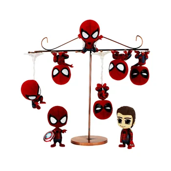 Q Verzia Spiderman Super Hrdinovia Akčné Figúrky, Hračky z PVC, Potriasa Hlavou Údaje Hračky s Magnetom Visí Lano