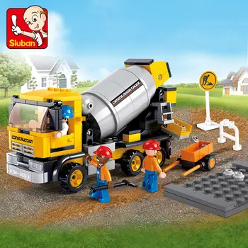 Technic Mixér truck série Stavebné Bloky SimCity Vianočné hračky, Darčeky DIY Konštrukcie vozidiel, Kreatívne Hračky, Cement mixer