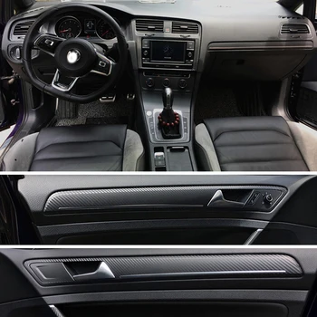 Pre VW Volkswagen Golf 7 MK7 Interiéru Centrálny Ovládací Panel Dverí Rukoväť 5D Uhlíkových Vlákien Nálepky, Nálepky Auto styling Accessorie