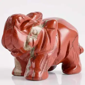 Červený jaspis slon prírodné kamene a kryštály uzdravenie vyrezávané drahokam zvieratá reiki domáce dekorácie