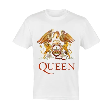 Kráľovná Tričko Bielej Farby, Módne Mens Kapely Queen Logo Freddie T-shirt Topy, Tričká Unisex Freddie Kráľovná tričko