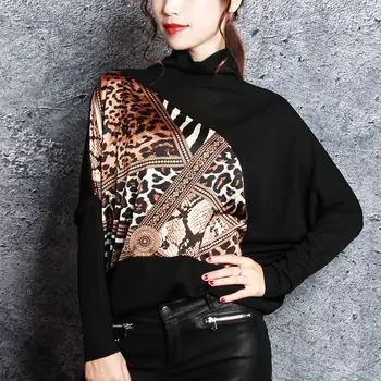 XITAO Leopard Ženy Tričko Fashion Nový Pulóver Patchwork Skladaný 2020 Zimné Elegantný, Ležérny Štýl Voľné Tee Top ZY2978