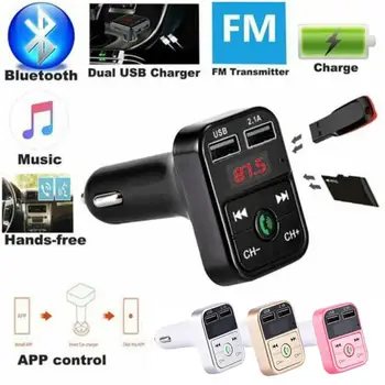 Auto Bluetooth 5.0 FM Bezdrôtové Handsfree, Audio Prijímač Auto MP3 Prehrávač 2.1 Dual USB Rýchlo Nabíjačka Auto Príslušenstvo