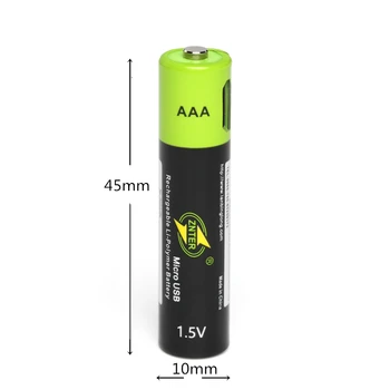 2 ks/veľa ZNTER 1,5 V AAA 600mAh lítium-polymérová nabíjateľná batéria hračka na diaľkové ovládanie batérie Mirco USB nabíjateľné batérie