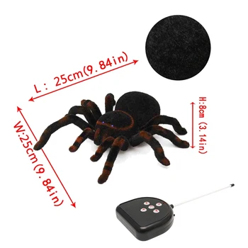 4-way Infračervené RC Spider Eye Lesk Halloween Simulácia Strašidelné Plyšové Strašidelný Tarantula, Diaľkové Ovládanie Zložitejšie Strašidelné Mäkké Hračky Žart