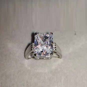 Móda Big Blue Crystal Zásnubné Prstene pre Ženy, Šperky, Striebro 925 Výročie Svadobné Kapela Krúžok Žien Bague Femme