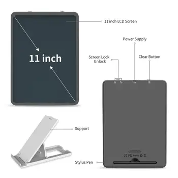 LCD Inteligentný Tablet opätovné použitie Farieb Ručné Kreslenie Pad Prenosný Pre Obchodné Rokovania Poznámky CalculationsDrawing A Správy 11 Palca