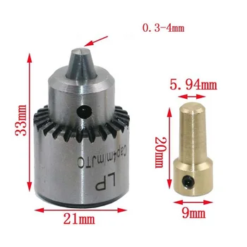 Dreamburgh Elektrické vrtáka Mini Motorových 0.3-4 mm Collet Micro Twist Vŕtať Chuck Nástroj, Adaptér Malé Vŕtanie Moc Strane Rotory