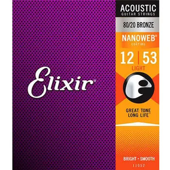 Elixir Nanoweb Gitarové Struny 11027 Povlak 80/20 Bronze Akustické Gitarové Struny Vlastné Svetlo 011-052 11002 11052 16027 16052