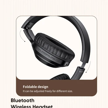 ROCK Bluetooth 5.0 Bezdrôtový Headset, Aktívnym Potlačením Hluku Skladacia Hifi Hlboké Basy Slúchadlá s Mikrofónom pre Hudbu