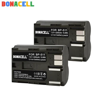 BONACELL 3.6 V 2200mah BP-511A BP-BP 511 511 511A BP511 BP511A Batéria pre Canon EOS 40D 300D 5D 20 D 30 D 50D fotoaparát
