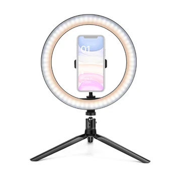 10 palcový Led Fotoaparátu make-up Selfie Krúžok Svetlo s držiaka telefónu stáť Veľké Fotografie Svetlo, Krúžok na Čítanie Stmievateľné Statív pre Fotografie