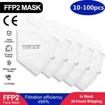 NOVÉ FFP2 maska KN95 masky ce tvár maske chrániť maska prachu úst maska filtrácie Proti chrípke ffp2mask opakovane maska masque biela