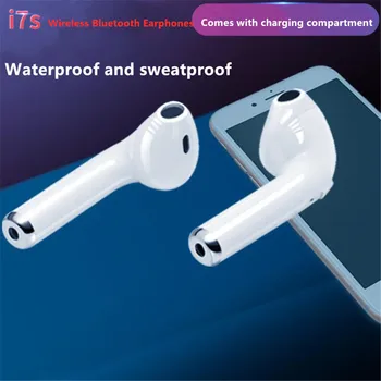 Mini Stereo Bass i7s Tws Bezdrôtové Bluetooth Slúchadlá Slúchadlá Viaceré farebné Slúchadlá Športové Headset s Nabíjanie Box pre iPhone