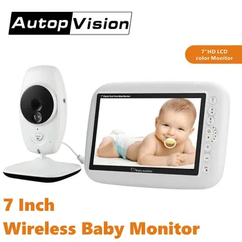 Baby monitor fotoaparátu Duálneho Zobrazenia LCD displej, 720P HD bezdrôtový 7,0 Palcový INFRAČERVENÉ Nočné videnie Intercom Teplota monitora Nanny fotoaparát