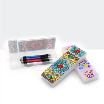 5D DIY Špeciálne Tvarované Diamond Maľovanie Papiernictvo Úložný Box Ceruzka Box Úložný Box pre Študentov Vianočný Darček Písacie potreby