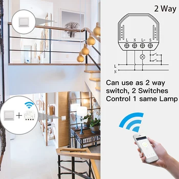 2 Spôsobom, Wifi, Smart Svetlo LED Dimmer Prepínač Diy Istič Modul Smart Života/Tuya APLIKÁCIU Diaľkové Ovládanie Práce s Alexa Echo Domovská stránka Google