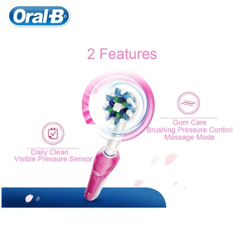 Oral-B 3D Pro2000 Sonic Smart Elektrický zubná Kefka Snímač Tlaku Indukčné Nabíjanie, Kefka na zuby a Vhodná Kefka Hlavy