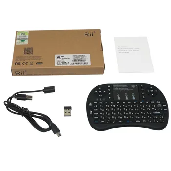 Rii i8+ Bezdrôtového/Bluetooth Mini ruská Klávesnica S Lítiové Batérie, Podsvietenie Dotykovej plochy Pre PC, TV Box, Windows