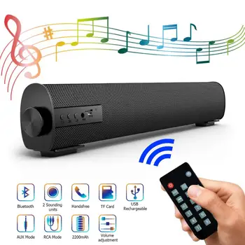 YOUXIU 10W Prenosné zariadenia Soundbar Bezdrôtové Bluetooth Reproduktory 5.0 s Diaľkové Ovládanie, Vonkajší Krytý Zvuk Bary