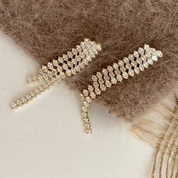 Luxusné Kamene Strapec Náušnice Pre Ženy 2021 Nový Dizajn Svadobné Party Šperky Vyhlásenie Earings bijoux