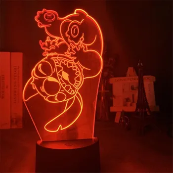 3D Nočné Svetlo Stitch Anime Obrázok LED Lampa Roztomilý Figma Disney Kreslené Figúrka Spálne Dekorácie Deti Baby Darčeky Údaje Dekor