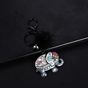 D&Rui Šperky Nové Šťastie Slon prívesok pre Dievča Vianočný Darček Dieťa Módne Kovové Zvierat kľúčenky Krúžok Auto Prívesok Keyring