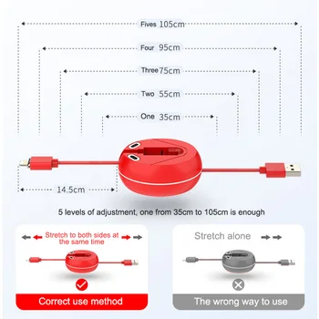 Elough 3in1 Magnetické Kábel 3A Rýchle nabíjanie 3.0 Vysúvacie USB Káble pre iPhone Samsung Huawei Xiao micro Rýchle Nabíjanie Kábel