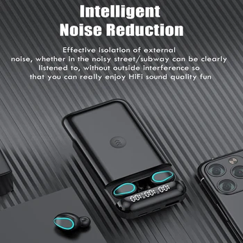 TWS Bezdrôtové Slúchadlá 6000mAh Plnenie Prípade Hifi Stereo Bluetooth Slúchadlá Športové Vodotesné Slúchadlá Headset S Mikrofónom