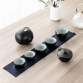 TANGPIN keramická kanvica s 4 šálky čaju nastaviť prenosné cestovné čaj nastaviť drinkware