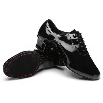 USHINE black soft PU praxe učiteľ topánky národná norma latinské tanečné topánky deti muž