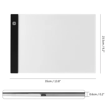 LED Light box kreslenie tablet Stencil Art Board Sledovanie rysovaciu Dosku USB Powered A4 Kopírovanie Stanice pre Deti, Študenti