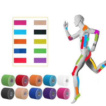 Nové Športové Pásky Lekárske samolepiace Elastické Bandáže 5m Farba Športové Baliace Pásky Pre Prst Kĺbu Kolena Prvá Pomoc Kit Pet Pásky