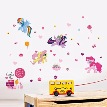ZOOYOO Roztomilý Poníka anime stenu Môj Malý Kôň samolepky na stenu pre deti izba dievčatá spálne dekorácie vinyl cartoon wallpape