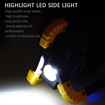 20W LED Pracovné Svetlo Prenosné Klasu Svietidla Svetlomet S 18650 Nabíjateľná Batéria Ručné Pozornosti Lov lampa pre kempovanie