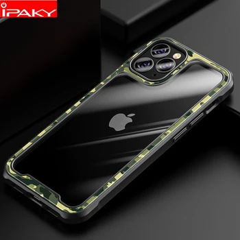 Kamufláž Brnenie pre iPhone 12 Prípade IPAKY 12 Mini Silikónových Akryl Hybrid Shockproof Transparentné puzdro pre iPhone 12 Pro Max Prípade