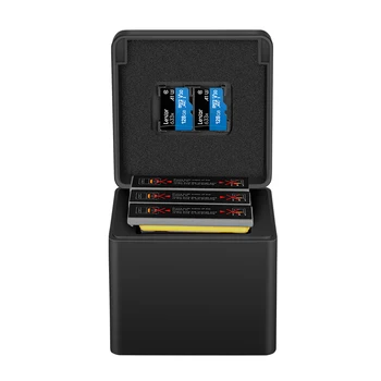 TELESIN 2 Batérie + 3 Sloty Batérie Inteligentné Nabíjačky 2 TF Karty Úložný Box pre DJI Osmo Akčné Kamery Príslušenstvo