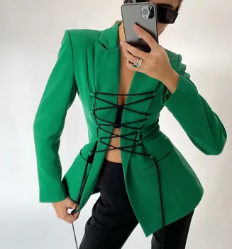 FANTOYE Ženy Móda Čipky Sako 2021 Jar Nové Nepravidelný Elegantné Dámy Bundy Obleku Pre WomenKorean Streetwear