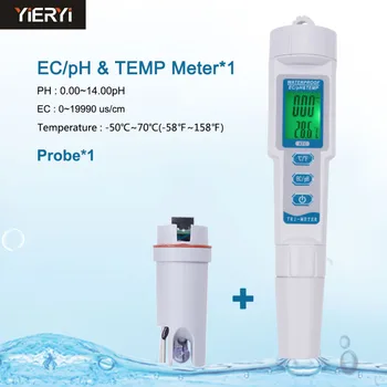 Profesionálne 3-v-1 PH Vody Kvality Test Pera s Vymeniteľnými sonda PH/ES/TEMP Kyslosť Meter Kvality Pitnej Vody Analyzer