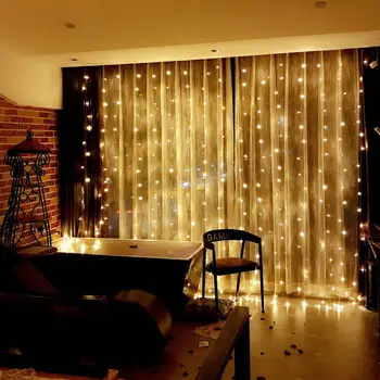 3x1/3x3m LED Cencúľ String Svetlá na Vianočné Rozprávky Svetlá Garland Vonkajšie Domov pre Strany Opony Záhrada Dekor Led Reťazec Svetlá