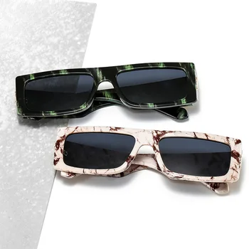 TAKŽE&EI Módne Obdĺžnik Luxusné Žena slnečné Okuliare Značky Vintage Dizajnér Farebné Leopard Okuliare Mužov Námestie Slnečné Okuliare Odtiene