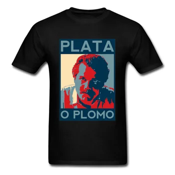 Topy, Tričká Pánske Plata O Plomo T-shirt Pablo Escobar, T Košele Kolumbijskej Drog Pán Tričko Pre Mužov Medellin Teroristické Black Camisa