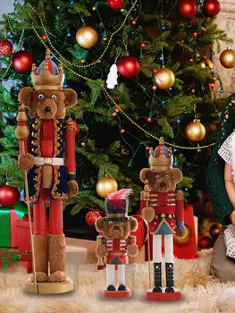 Vianočné Medveď baletu luskáčik Drevené Vojak Bábkové Bábika Orech Dekorácie Pre Domov Obývacia Izba, Spálňa #CW